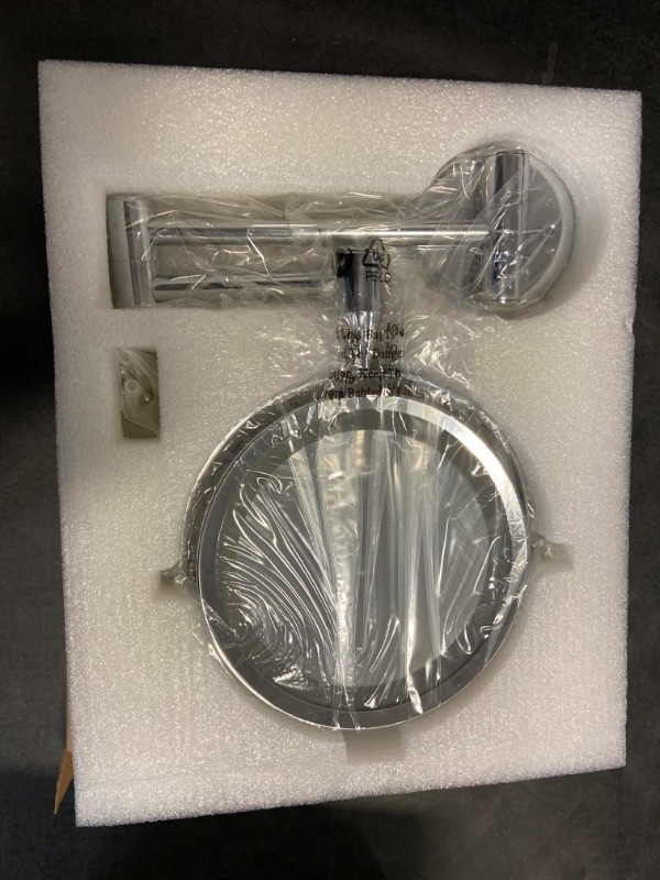 Photo 1 of Wall Mounted Makeup Mirror, 1X/5X Magnifying Mirror Double Sided, 8 Inch Extendable Bathroom Mirror for Shaving, Nickel