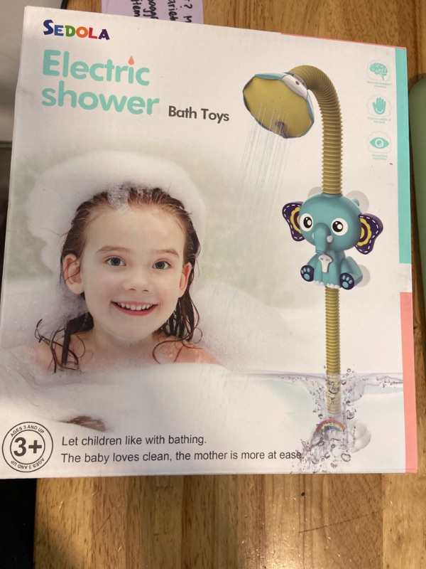 Photo 2 of Baby Bath Shower Head Baby Bath Toys Elephant Water Pumps and Trunk Spout Rinser for Newborn Babies|Bath Toys