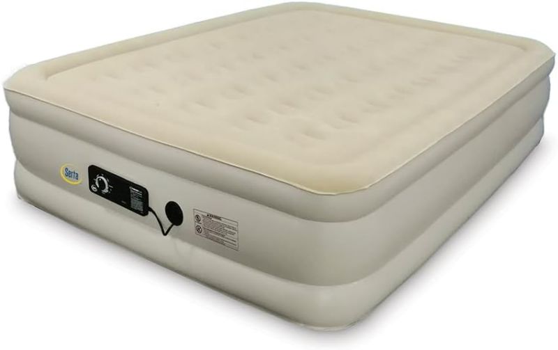 Photo 1 of Queen Serta Raised Air Mattress with Never Flat Pump | Luxury Inflatable Mattress with Built in Air Pump to Ensure a Good Night’s Rest | Heavy Duty Blow Up Mattress with Self Inflating Pump