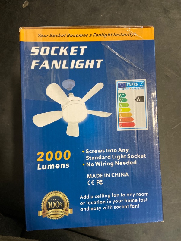 Photo 3 of Socket Fan Ceiling Fan with Light, Screw in Ceiling Fan Dimmable LED Fan Light Ceiling Fan with Remote - 2000 Lumen 3000K-6500K, Ceiling Fan Light Bulbs for Bedroom Kitchen Garage Laundry Room