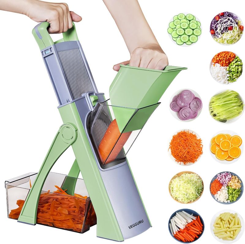 Photo 1 of  Slicer Adjustable Potato Kitchen Vegetable Fruit Cutter Potato Fry Maker Shredder Tomato Cucumber Slicing Tool Chop Grater Tool Cooking Zucchini Stainless Steel Cutter Food Slicer