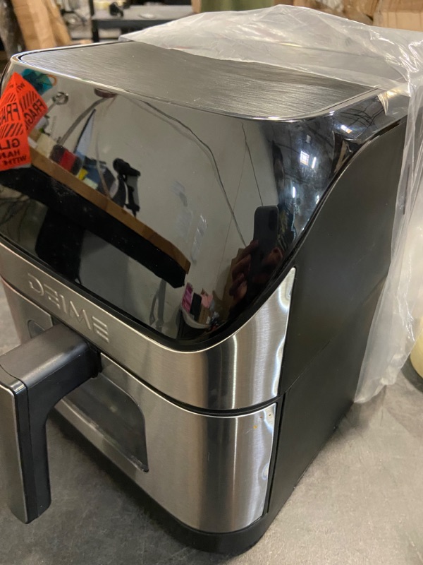 Photo 1 of DEIME Air Fryer 6.2 QT Oilless 1500W Large Capacity Oven Air Fryers Healthy Cooker with 10 Preset, Visual Cooking Window, Non-Stick Basket, Included Recipe