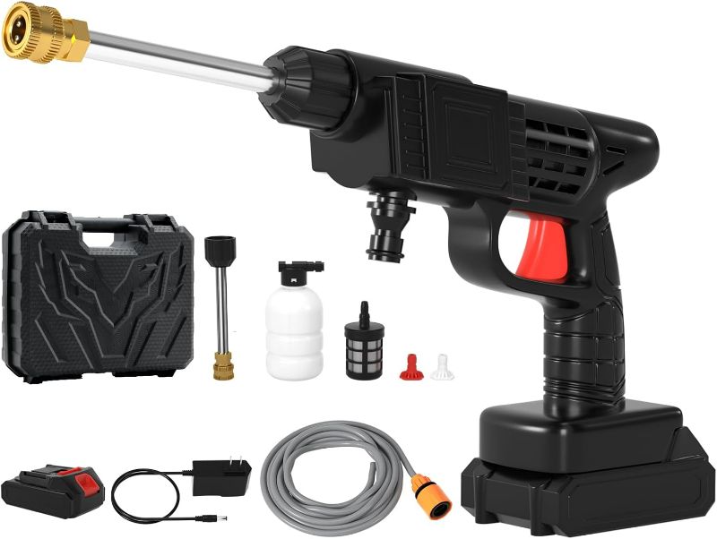 Photo 1 of Power Blaster Plus Pressure Washer Cordless Portable Electric High Pressure Water Spray Gun and Hose Car Washer Cleaner Tool for Balconies Windows, Exterior Walls, Floors, Fences, Gardens