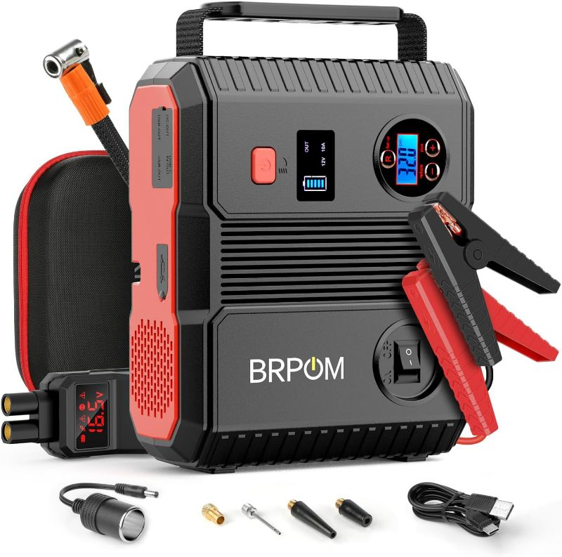 Photo 1 of Car Jump Starter with Air Compressor, 150PSI 5000A Peak 24000mah (Up to All Gas or 8.0L Diesel Engine, 50 Times) Portable Jump Starter 12V Auto Battery Jump Pack QC 3.0 with 160W DC Out