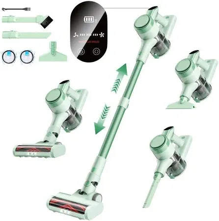 Photo 1 of Homeika-28k PA Cordless Vacuum- Digital Display- 50 Min Run Time- 3 Speeds- Telescopic – 300 Watts- Brushless Motor- 8 in 1- HEPA Filter- for All Floors- Detachable Battery (Teal)