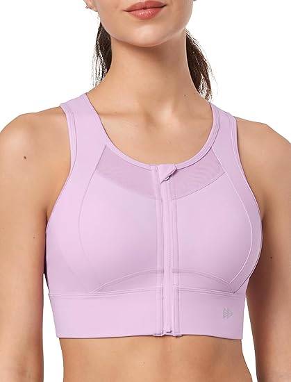 Photo 1 of Size 4XL Yvette High Impact Sports Bras for Women Large Bust Zip Front Closure Sports Bra High Support for Running Workout 