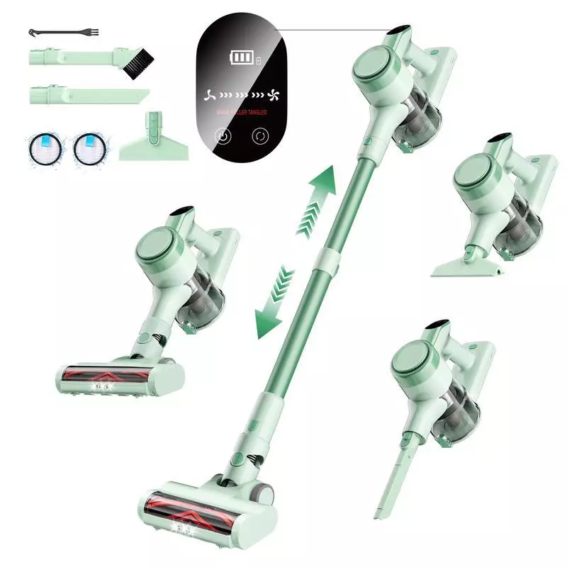 Photo 1 of Homeika-28k PA Cordless Vacuum- Digital Display- 50 Min Run Time- 3 Speeds- Telescopic – 300 Watts- Brushless Motor- 8 in 1- HEPA Filter- for All Floors- Detachable Battery Teal