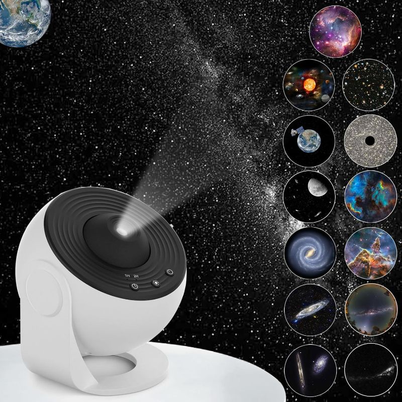 Photo 1 of Galaxy Projector, 13 in 1 Planetarium Star Projector Realistic Starry Sky Night Light with Solar System Constellation Moon for Kids Adults Bedroom Ceiling Home Theater Living Room Decor