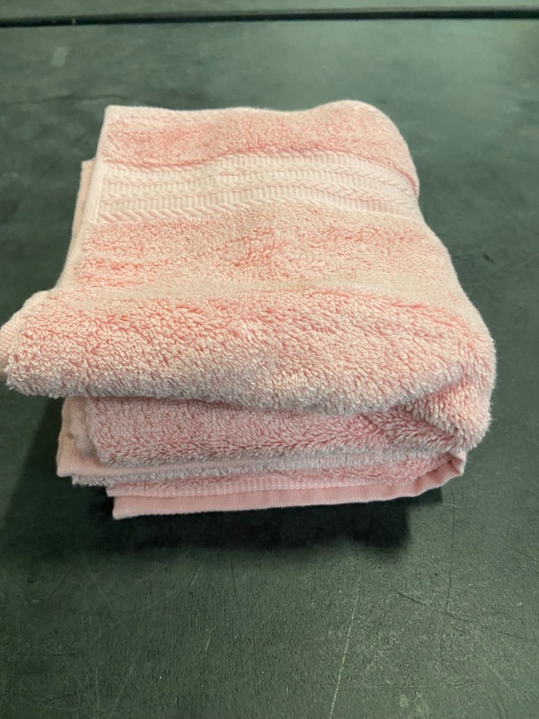 Photo 2 of Ultra Thick, Soft & Absorbent Cotton Hand Towels for Bathroom(Pink, 2-Pack, 14" x 29") - Multipurpose Towels for Bath, Gym and Spa with Hanging Loop