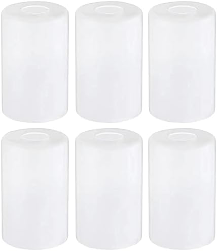 Photo 1 of 6 Pack White Frosted Glass Shade, Glass Shade Covers Replacements for Light Fixtures, 1-5/8 Inch Fitter Globes Shades for Chandelier Wall Sconces Pendant Bath Vanity Lights
