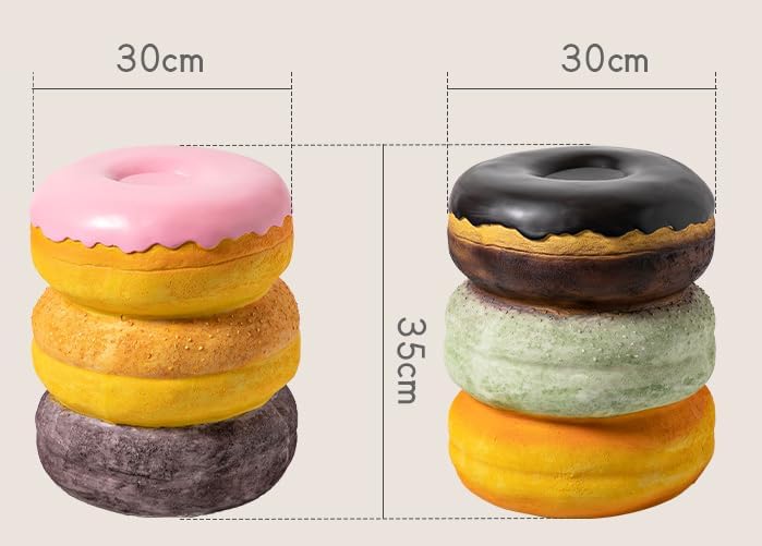 Photo 2 of Simulated Food Stool, Soft Resin Retro Fun Ingenious Decorative Low Food Shoe Changing Stool, Changing Stool for Hallway Office Lounge Dorm Room (Sweetheart Cookie)
