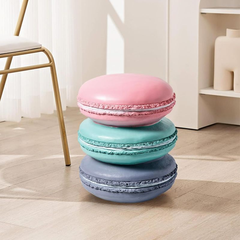 Photo 1 of Simulated Food Stool, Soft Resin Retro Fun Ingenious Decorative Low Food Shoe Changing Stool, Changing Stool for Hallway Office Lounge Dorm Room (Sweetheart Cookie)
