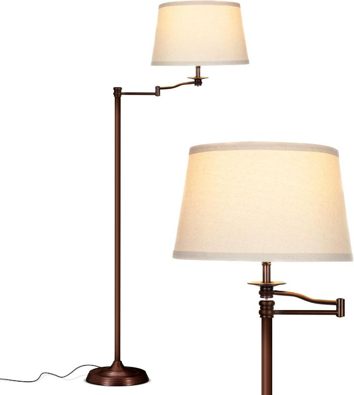 Photo 1 of Brightech Caden LED Floor lamp, Great Living Room Décor, Tall Lamp with Swing Arm, Classic Lamp for Living Rooms & Offices, Industrial Standing Lamp for Bedroom Reading - Bronze
