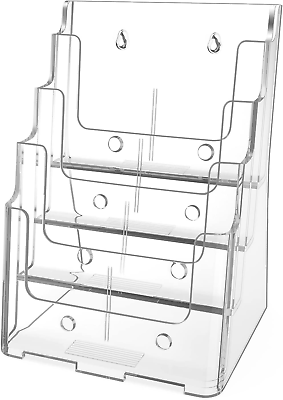 Photo 1 of Brochure Holder 4x9 inch Acrylic Brochure Holder with Business Card Holder Plastic Flyer Holder Clear Brochure Holder Display Stand Pamphlet Holder Literature Holder for Flyer, Pamphlet, 2 Pack
