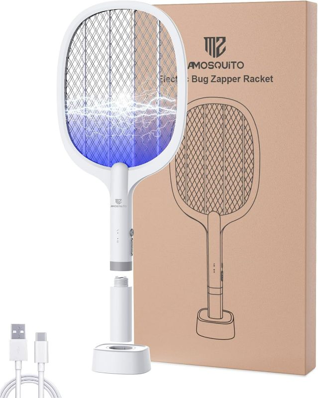 Photo 1 of Bug Zapper Racket, Electric Fly Swatter Rechargeable Mosquito Zapper for Indoor and Outdoor - 2000mAh (1 Pack, 2000 mAh)