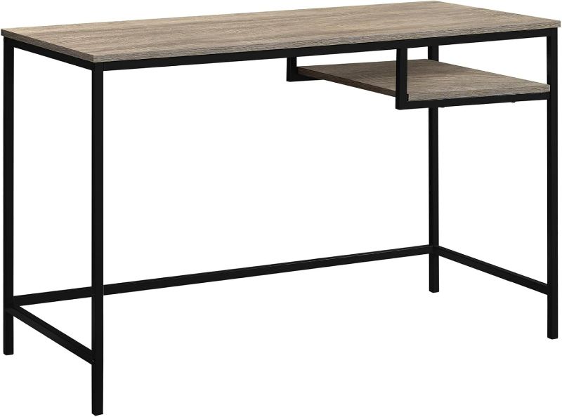 Photo 1 of Monarch Specialties Contemporary Laptop Table with Shelf Home & Office Computer Desk-Metal Legs, 48" L, Dark Taupe ( missing screws and instructions)