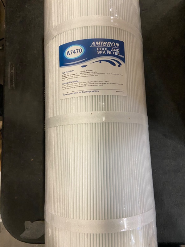 Photo 3 of C-7470 Pool Filter Cartridge Replaces Pentair CCP320,Pleatco PCC80-PAK4 PCC80,Clean and Clear Plus 320,Filbur FC-1976,R173573,178580, L:20" xOD:7", 4X80 sq.ft. 4 Pack