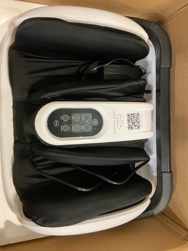 Photo 2 of Cloud Massage Shiatsu Foot Massager with Heat - Foot & Calf Massager for Relaxation, Plantar Fasciitis Relief, Neuropathy, Circulation, and Heat Therapy - FSA/HSA Eligible - White, Includes Remote