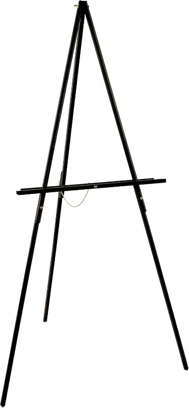 Photo 1 of U.S. Art Supply 64" High Black Torrey Wooden A-Frame Tripod Studio Artist Floor Easel - Adjustable Tray Height, Holds 40" Canvas - Wood Display Holder Stand for Paintings Drawings Framed Photos, Signs