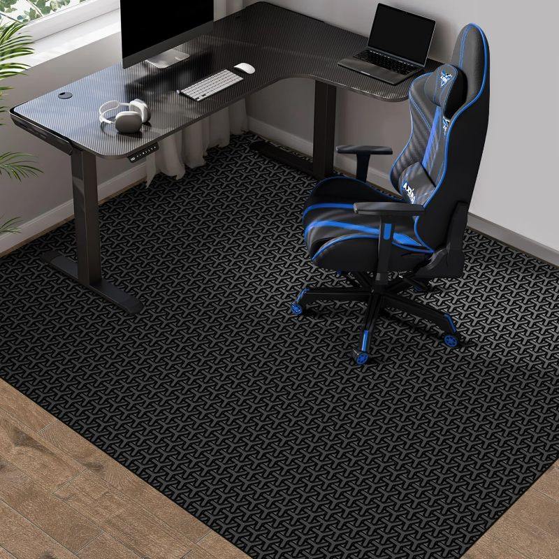 Photo 1 of Office Chair Mat for Hard Floor, 50"x60" Large Computer Chair Mat, Unique Y-Shaped Pattern Floor Protector Rug for Rolling Chairs, Anti-Slip PVC Desk Chair Mat for Work, Home, Gaming
