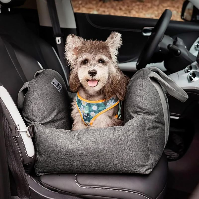 Photo 1 of FUNNYFUZZY Dog Car Seat for Small Dogs, 2 in 1 Dog Car Bed with Storage Pocket, Safety Clip-On Dogs Leash, Machine Washable, Detachable Portable Pet Travel Carrier Up to 25lbs