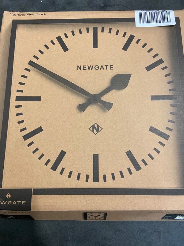 Photo 3 of NEWGATE® Number Five Railway Wall Clock - Square Clock - Kitchen Clock - Office Clock - Retro Clock - Designer Clock - Station Clock - Marker Dial (Yellow Hands)