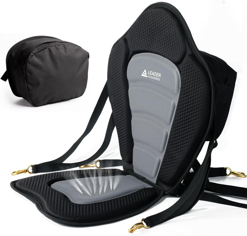 Photo 1 of Leader Accessories Deluxe Padded Kayak Seat SUP Seat Canoe Seat Fishing Boat Seat with Storage Bag