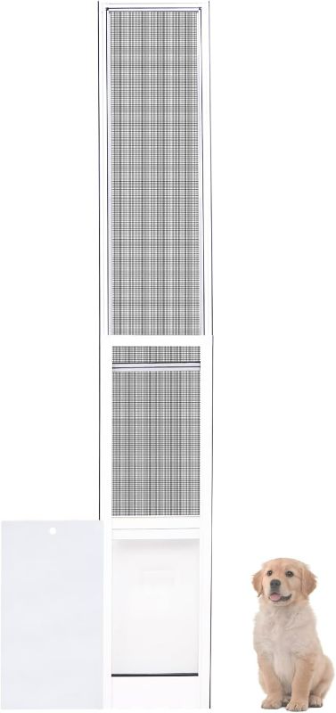 Photo 1 of Medium Dog Door for Sliding Glass Doors Doggie Door Insert for Patio Pets Door with Lockable Panel & Magnetic Closure Easy to Install Ideal for Large Dogs Cats WHITE