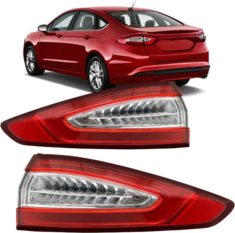 Photo 1 of LED Tail Light Fit For 2013 2014 2015 2016 Ford Fusion S SE, Outer Rear Brake lamp,Driver and Passenger Side, Bulbs Not Included(Pair of Tailight Assembly)