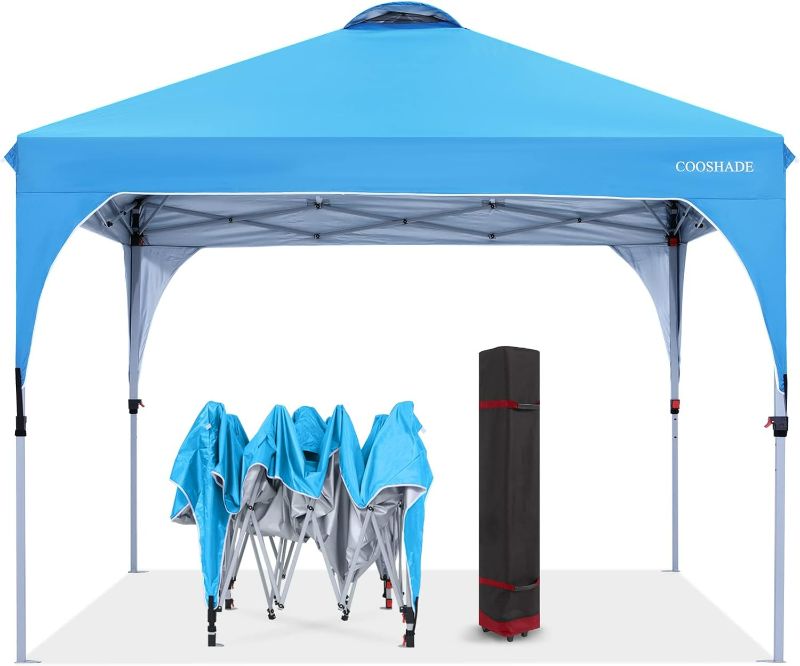 Photo 1 of COOSHADE Pop Up Canopy Tent,Easy Setup Instant Sun Protection Beach Shelter,Portable Sports Cool Cabana(Sky Blue)