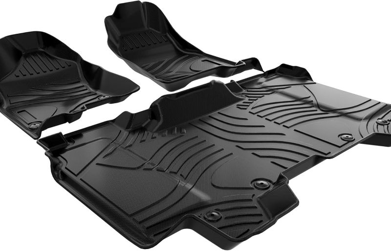 Photo 1 of ASLONG 5 Seat Car Floor Mats Fit for 2019-2023 Dodge Ram 1500 Crew Cab Weather Floor Mat Liners 1st & 2nd Row Liner? Front & Rear Full Set Black