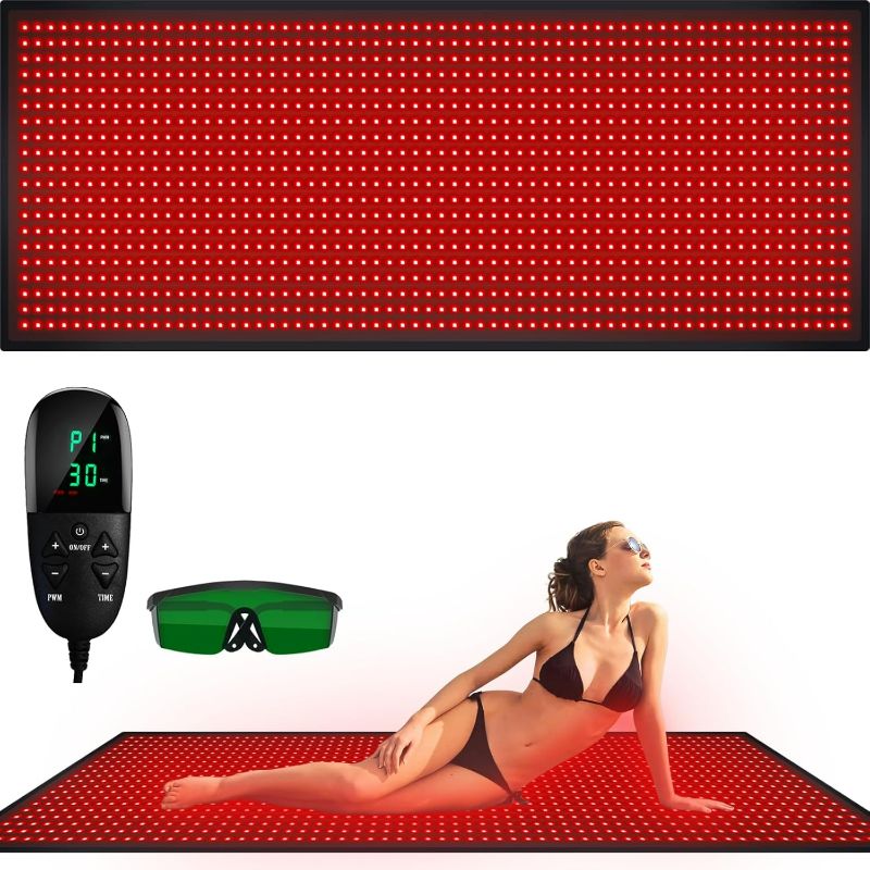 Photo 1 of Red Light Therapy Large Mat for Whole Body Relief 71''x31'' Infrared Therapy Blanket 1280pcs Beads 660nm 850nm Red Infrared Therapy for Full Body Parts Relief at Once