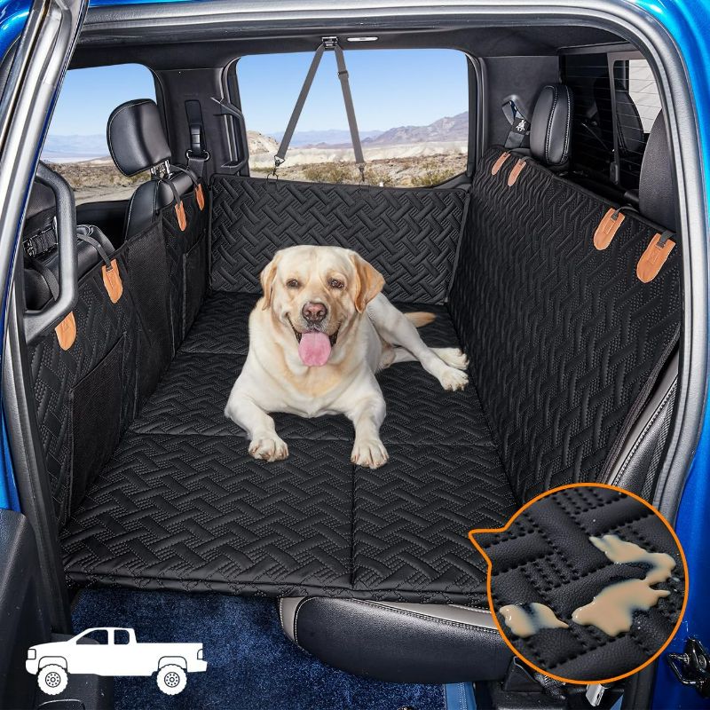 Photo 1 of Dog Back Seat Extender for Truck,Truck Dog Seat Cover Back Seat,Dog Hammock for Truck,Hard Bottom Seat Extender for Dogs,Pet Seat Covers for Dogs,Dog Seat Cover for F150/RAM1500/Silverado