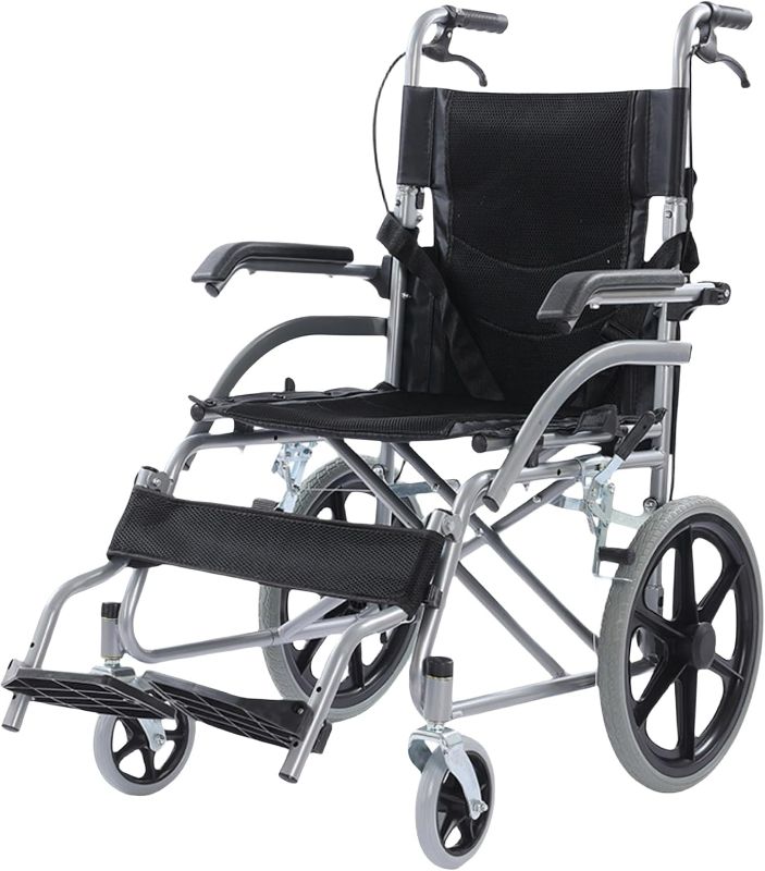 Photo 1 of Wheelchairs for Adults-16“ Wheels, Lightweight Foldable- Medical Transport Wheelchair-Elderly Wheelchair-Portable Small Wheel Travers for The Disabled-Multifunctional Nursing Wheelchair