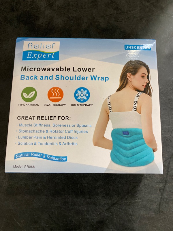 Photo 3 of Relief Expert Microwavable Heating Pad for Back Pain Relief, Menstrual Cramps Heating Pad Microwavable with Moist Heat for Back, Neck and Shoulder, Stomach, Unscented