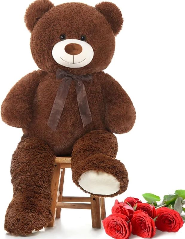 Photo 1 of Giant Dark Brown Teddy Bear Stuffed Animal 3 ft-Large Teddy Bear, Brown Big Teddy Bear for Girlfriend Valentine's Day