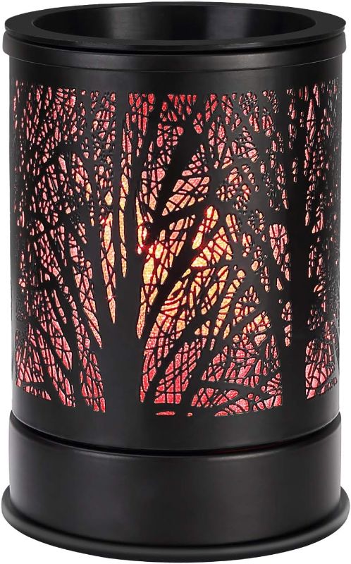 Photo 1 of Fragrance Wax Melts Warmer with 7 Colors LED Changing Light Classic Black Forest Design Scent Oil Candle Warmer