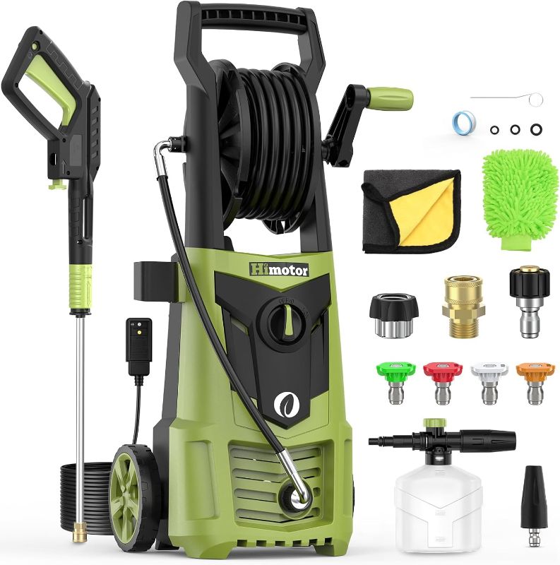 Photo 1 of Electric Pressure Washer - 4000PSI 2.8GPM with Nozzle Set, Power Washer with Hose Reel, Foam Cannon Included, Car Wash Machine with Wash Mitt, High Pressure Washer for Deck, Driveway, Patio