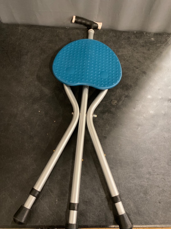 Photo 1 of Hold 440 lbs Folding Canes with Seat Walking Stick Height Adjustment Cane Seat Capacity Frosted Handle with Magnetic Therapy Stone Massage Crutches Stool