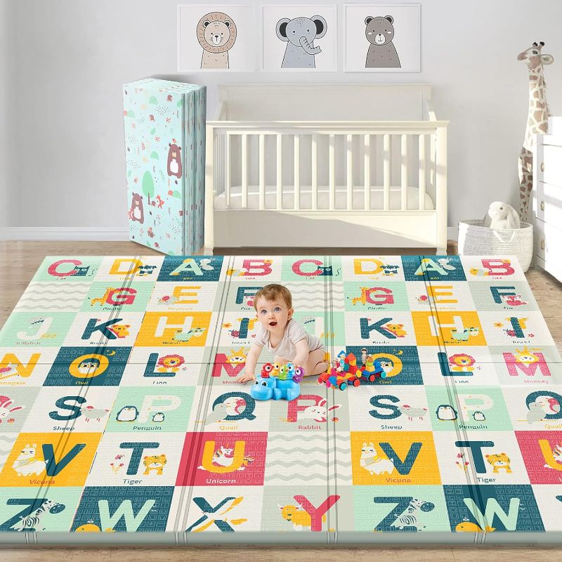 Photo 1 of Gimars Baby Play Mat, Reversible and Foldable Baby Mat for Floor, 79 x 71 x 0.6" Extra Large Play Mat, Waterproof Foam Playmat for Babies, Infants, Toddlers, Play & Tummy Time