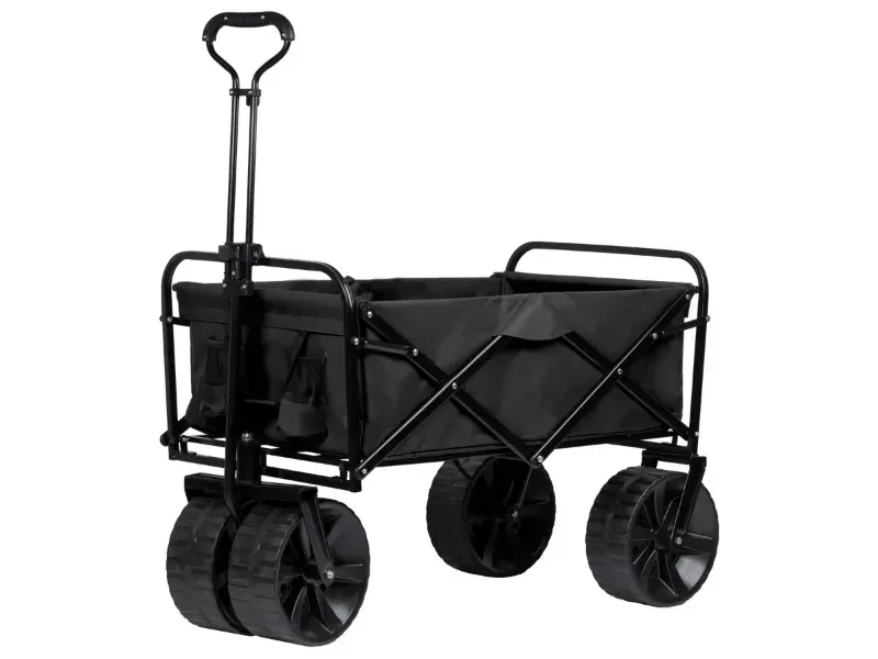 Photo 1 of Pure Outdoor by Monoprice Heavy Duty All Terrain Collapsible Outdoor Wagon, Black