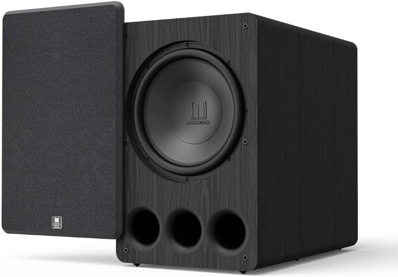 Photo 1 of Monolith M-15 V2 15-Inch THX Certified Ultra 1000 Watt Powered Subwoofer - Low Distortion, High Power Output, Vented HDF Cabinet, RCA and XLR Inputs, For Home Theater Systems, Black Ash Finish