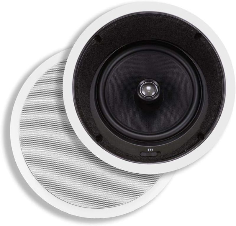 Photo 1 of Monoprice 2-Way Aramid Fiber in-Ceiling Speakers - 8 Inch (Pair) Titanium Silk Dome Tweeters - Caliber Series