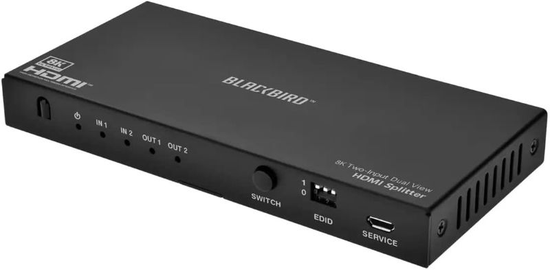 Photo 1 of Monoprice Blackbird 8K Dual Function Splitter/Switch - (1x2 Splitter or 2x1 Switch), 8K@60, 4K@120, 40Gbps, HDR, HDMI 2.1, HDCP 2.3, EDID