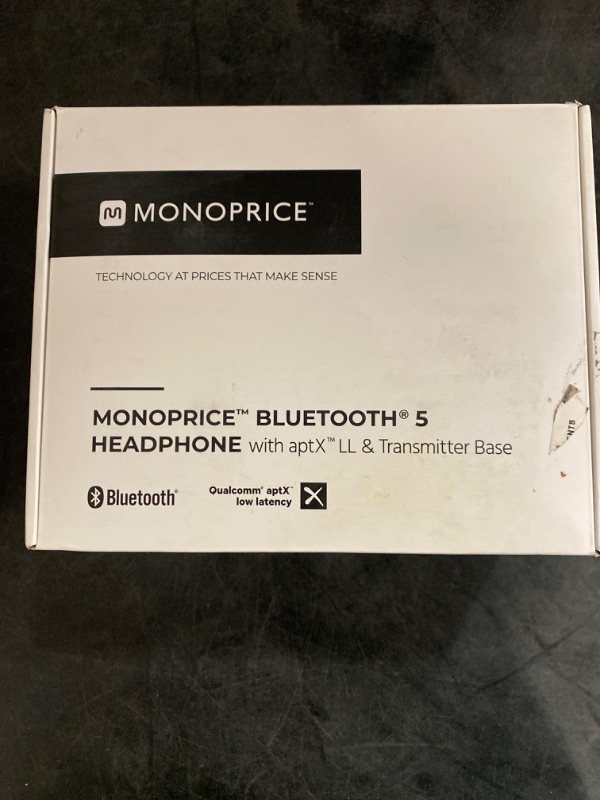 Photo 3 of Monoprice Bluetooth Headphone with Transmitter Charger Base and aptX Low Latency, Built-in Mic, Crystal Clear Audio Streaming, 32?Foot Wireless Range, for Home, Work, Or Travel