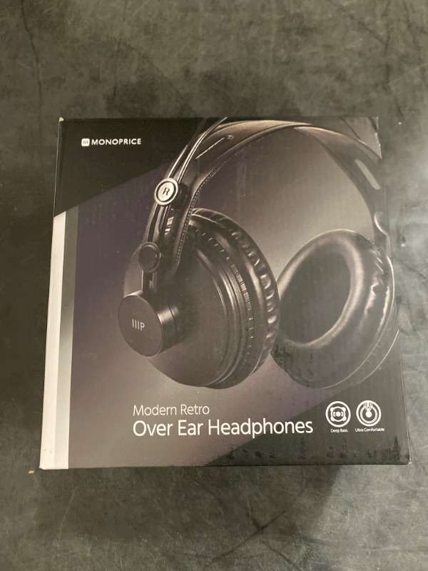 Photo 3 of Monoprice - 116150 Modern Retro Over Ear Headphones with Ultra-Comfortable Ear Pads Perfect for Mobile Devices, HiFi, and Audio/Video Production Black