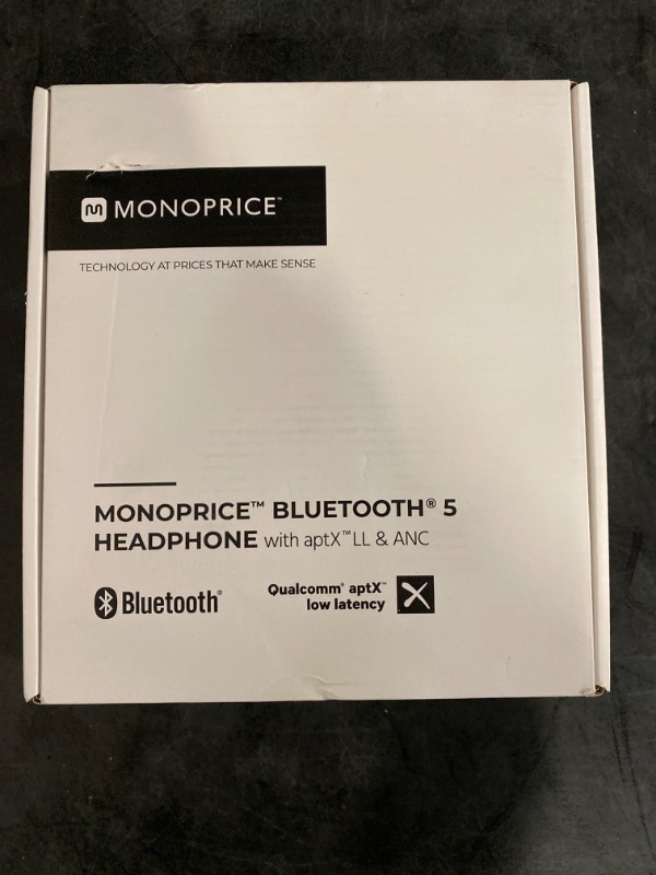 Photo 3 of Monoprice Bluetooth Headphones with Active Noise Cancelling, 20H Playback/Talk Time, with The AAC, SBC, Qualcomm aptX, and Qualcomm aptX Low Latency Audio codecs,Black