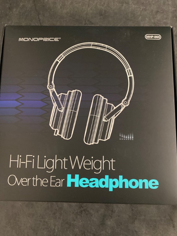 Photo 3 of Monoprice Hi-Fi Light Weight Noise Isolationg Over-The-Ear Headphones Ideal for Portable Applications Black