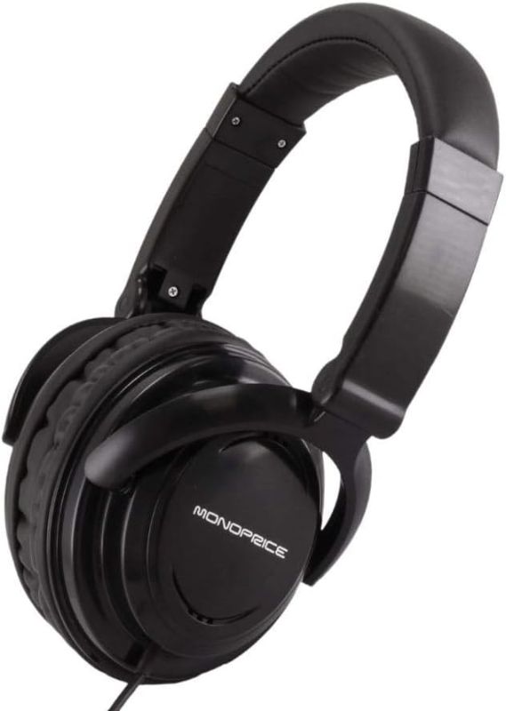 Photo 1 of Monoprice Hi-Fi Light Weight Noise Isolationg Over-The-Ear Headphones Ideal for Portable Applications Black