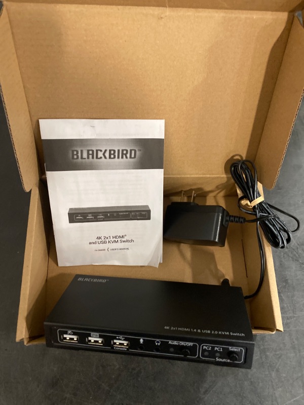 Photo 2 of Monoprice 4K 2x1 HDMI 1.4 & USB 2.0 KVM Switch, Includes USB 2.0 Data Connection with Over Current Detection and Protection